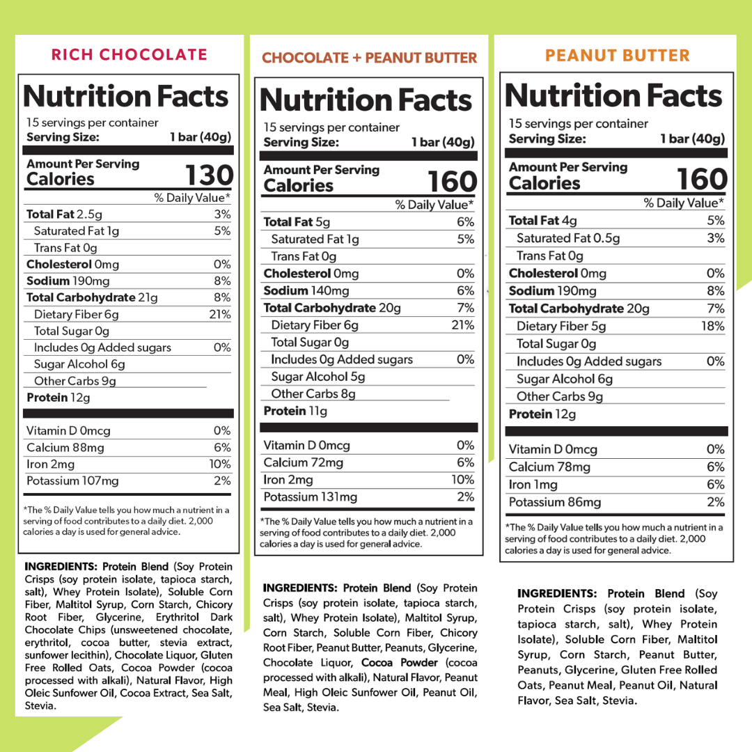 Extend – Diabetic Protein Bars, 3 Flavor Variety Pack (12 Pk)