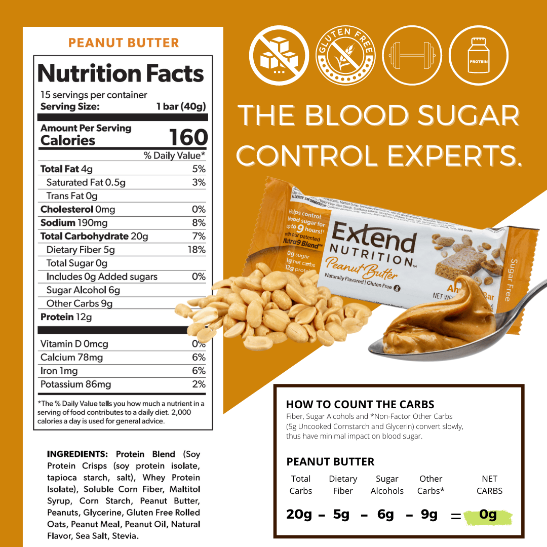 Extend - Peanut Butter Low Carb High Protein Bars (12 Pk)